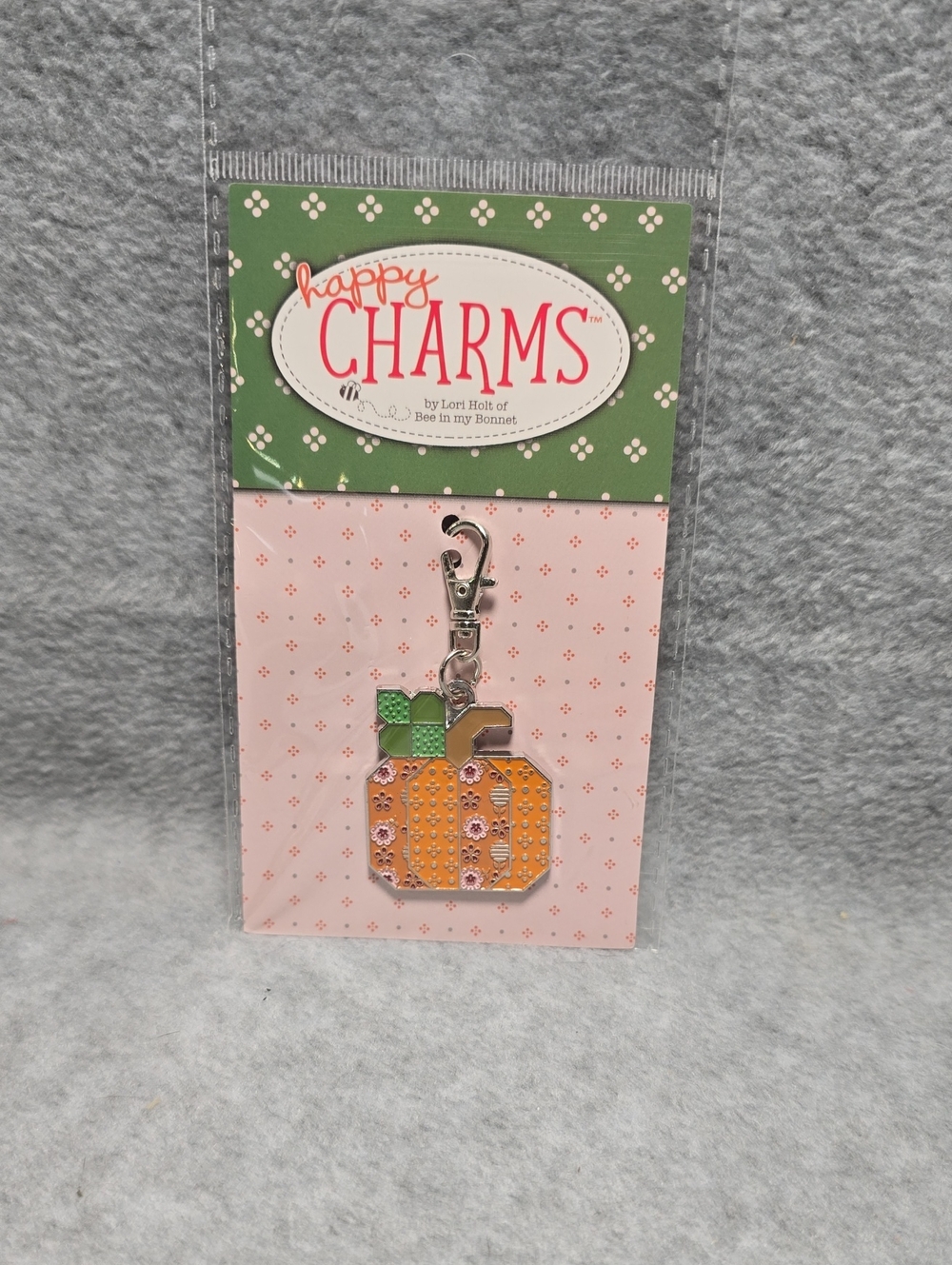 Happy Charms Orange Pumpkin Keychain/Bag Charm